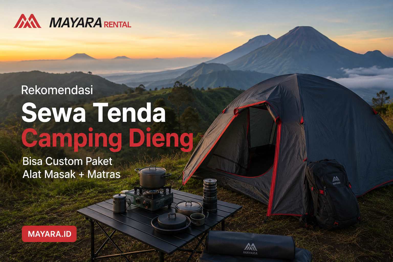 Rekomendasi Sewa Tenda Camping Dieng: Bisa Custom Paket Alat Masak + Matras